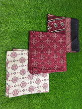 Bin Saeed Unstitched 3-Piece Suit –Dark Red Grace